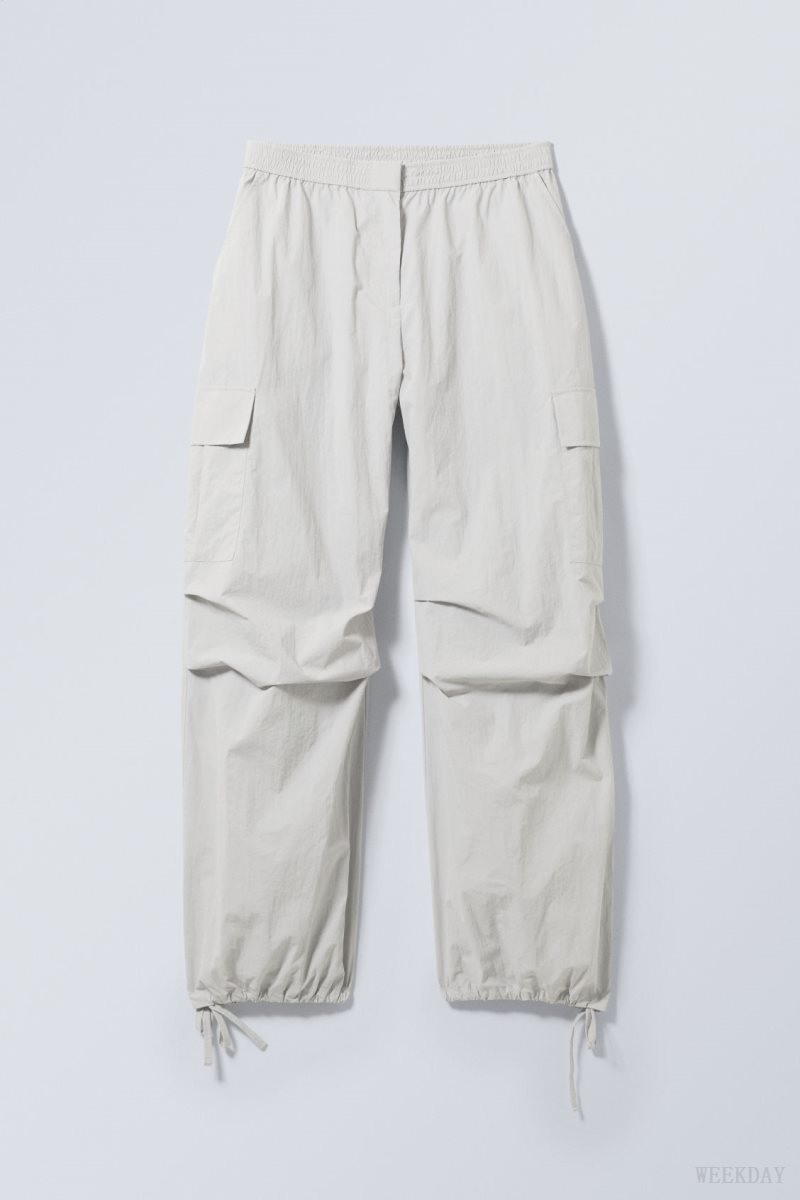 Weekday Nila Parachute Trousers Grey | SYQJ6046