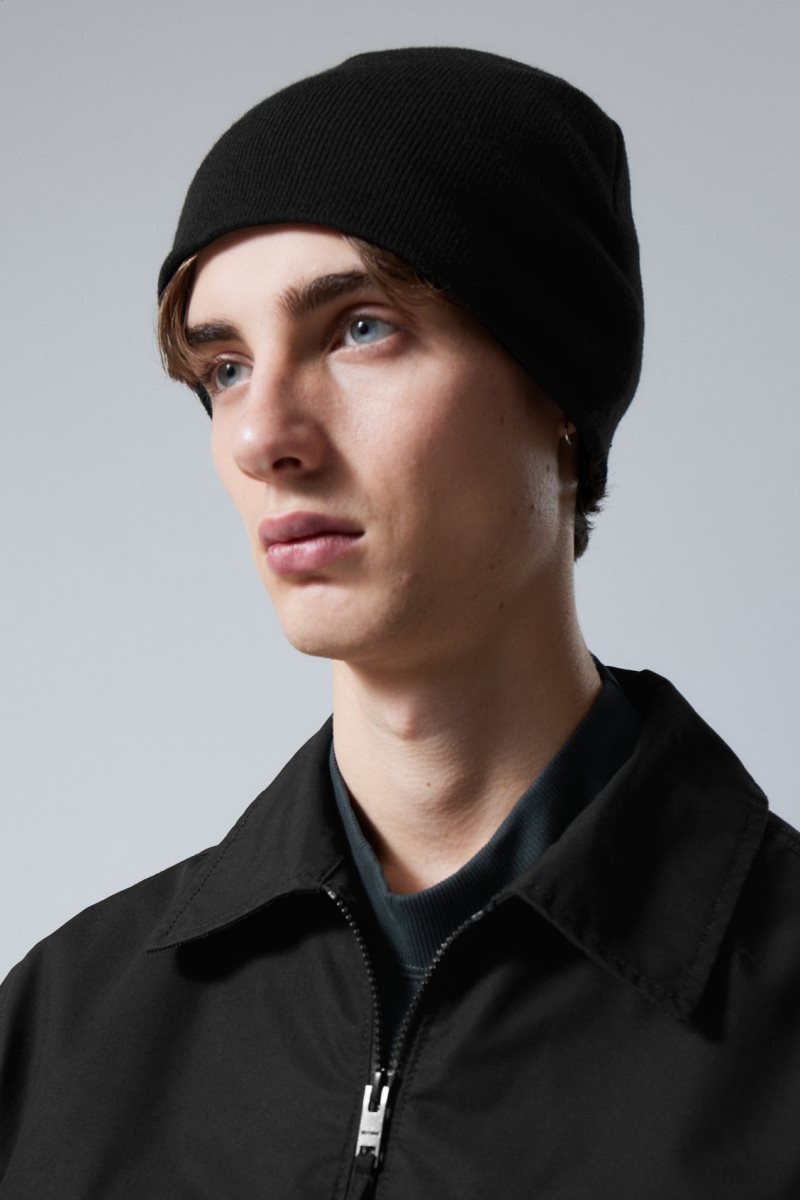 Weekday No Fold Beanie Black | TTEK0478