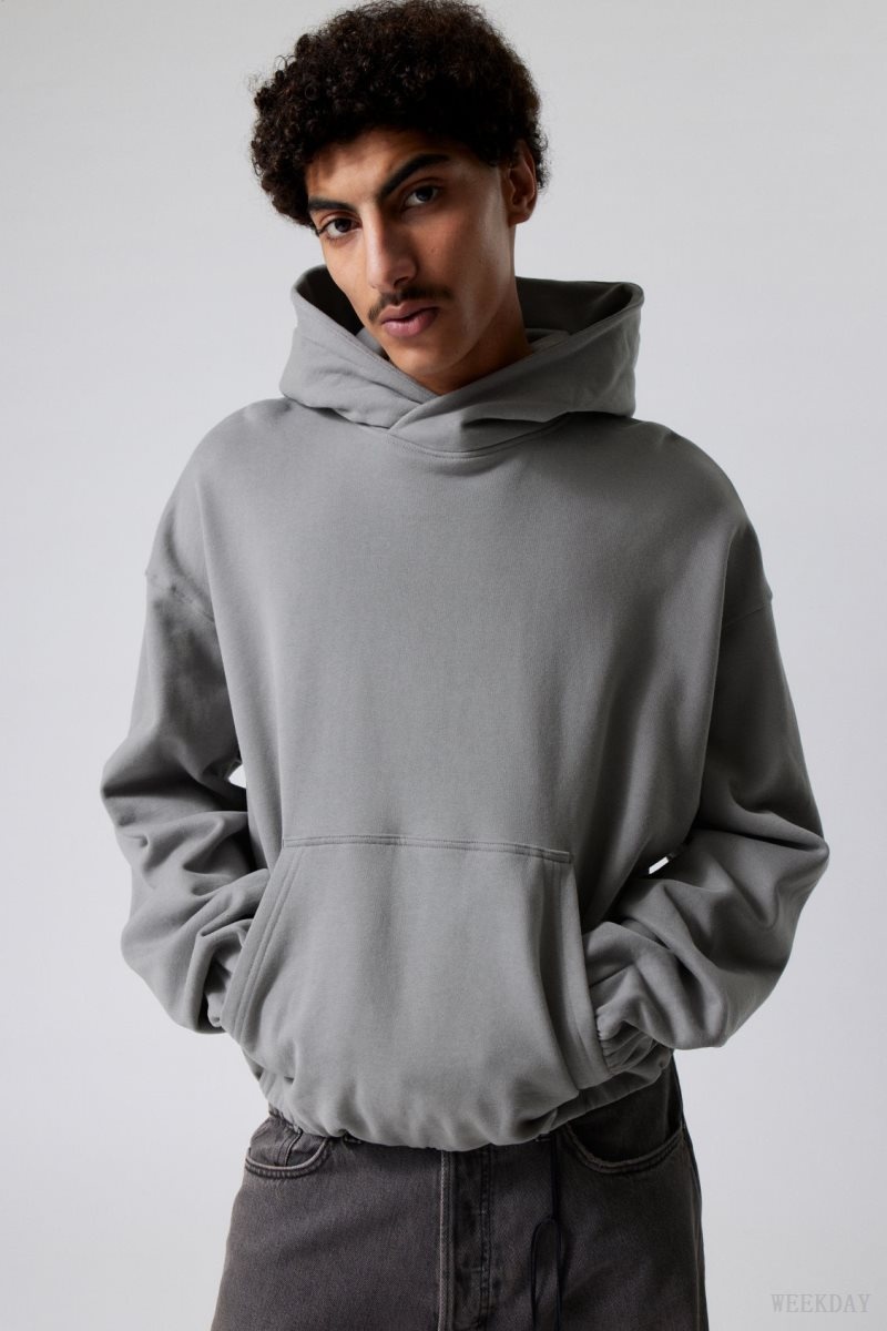 Weekday Nolan Boxy Hoodie Grey | JSPN4065