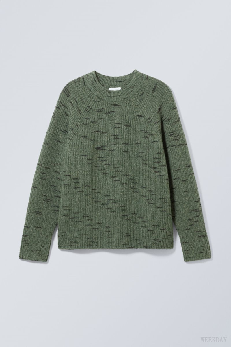 Weekday Norman Relaxed Raglan Sweater Green | WWQQ2851