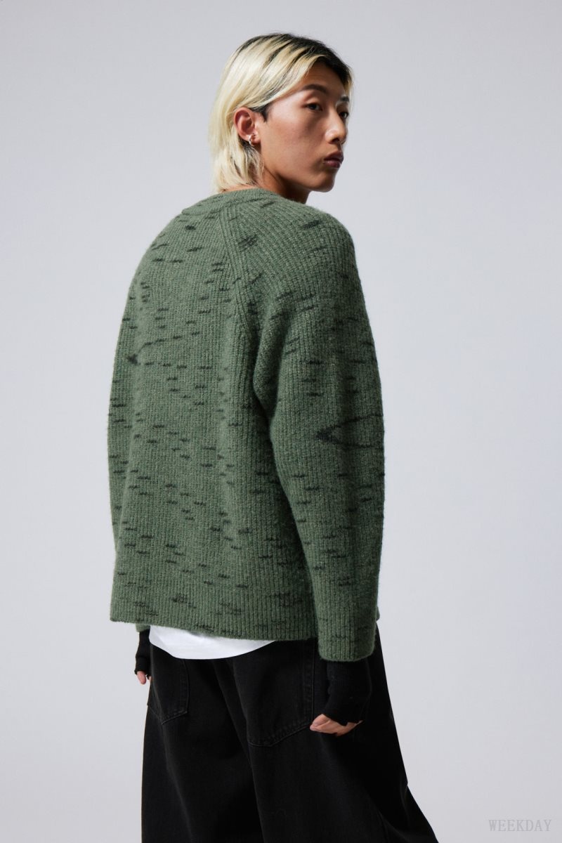 Weekday Norman Relaxed Raglan Sweater Green | WWQQ2851