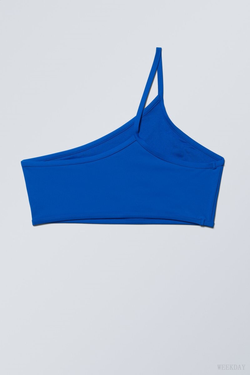 Weekday One-Shoulder Bikini Top Blue | USQZ4296