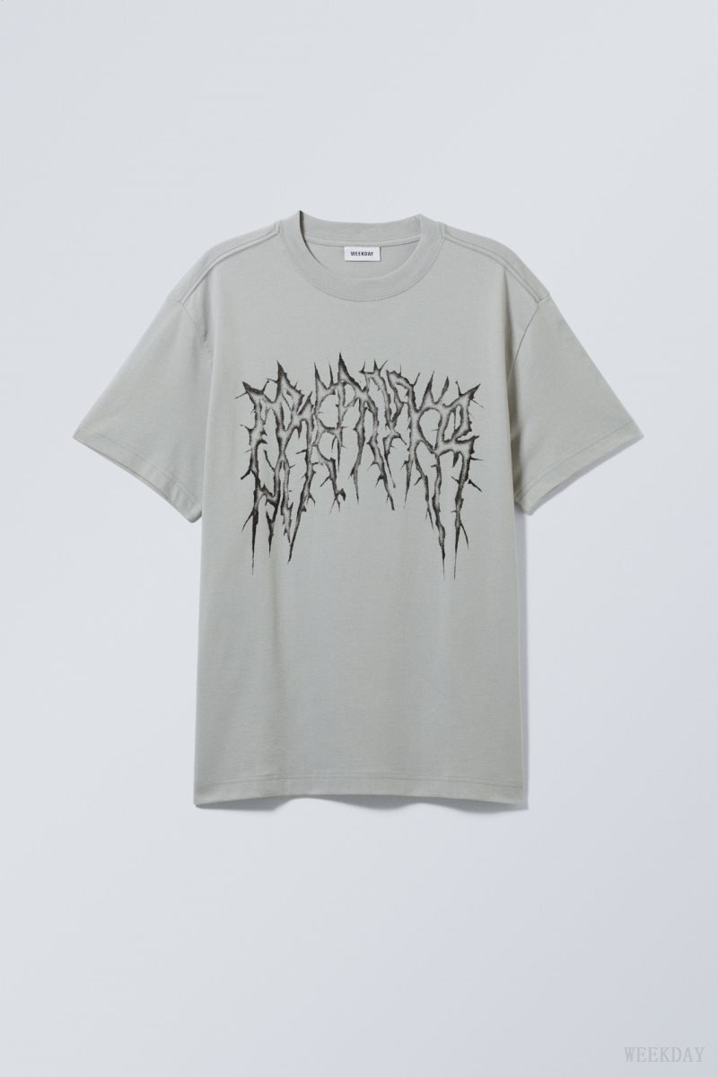 Weekday Oversized Graphic Printed T-shirt Spikey Dreamer | NIUF2579