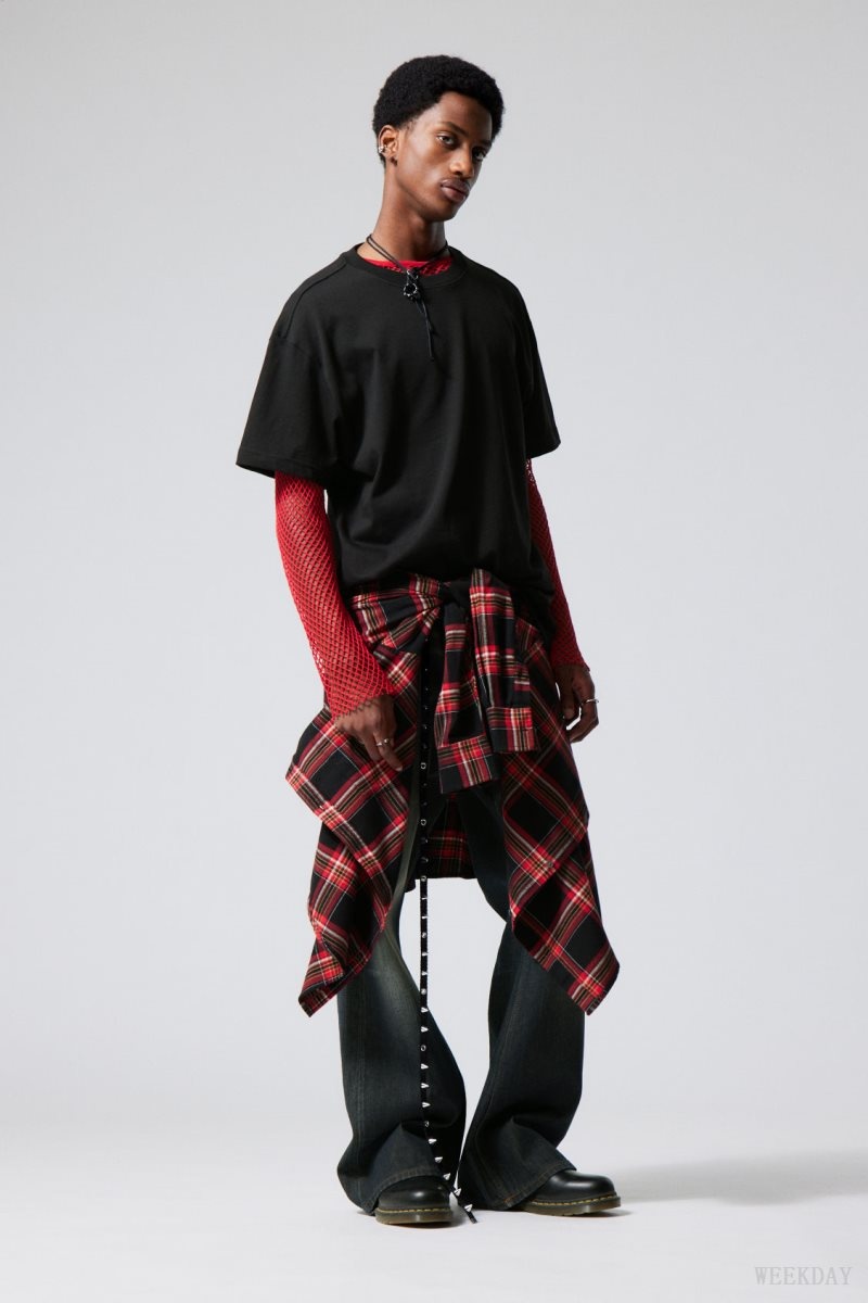 Weekday Oversized Graphic Printed T-shirt Black | IBWF6506