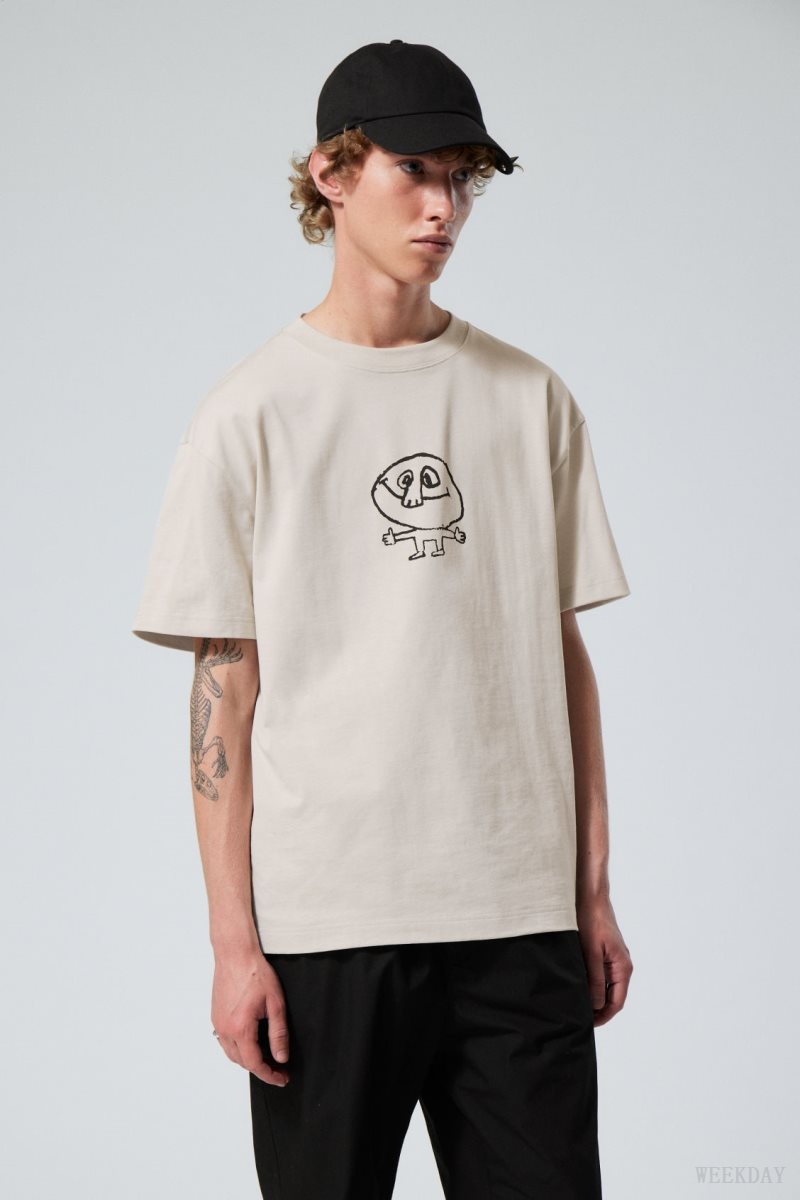 Weekday Oversized Graphic Printed T-shirt Little Guy | VCFH9897