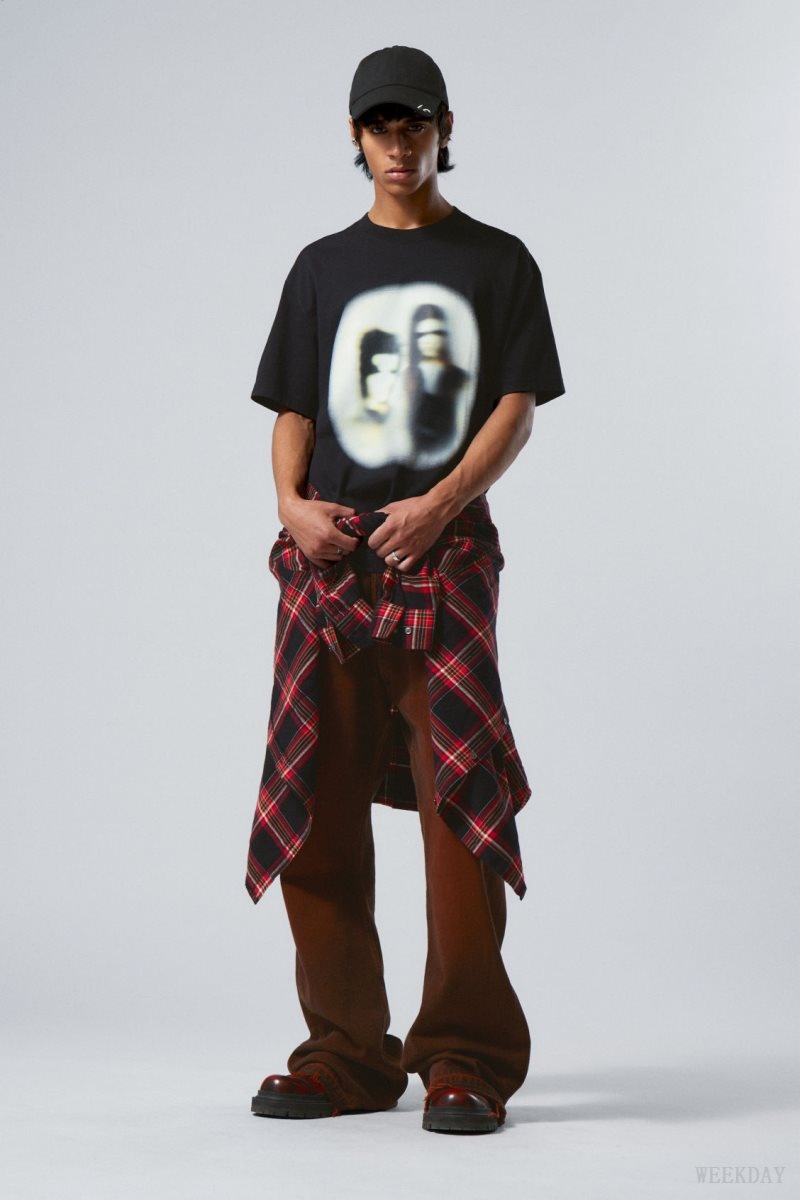 Weekday Oversized Graphic Printed T-shirt The Blurry Band | QFSN5415