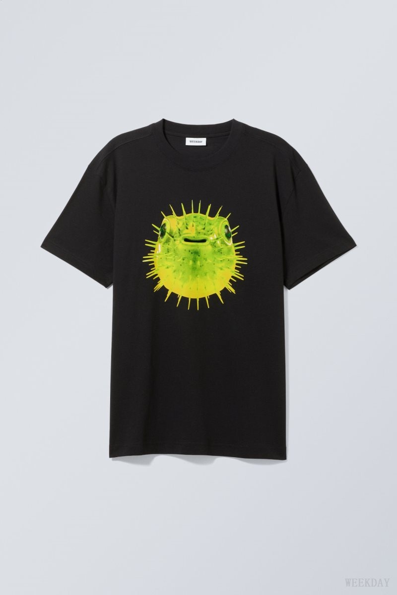 Weekday Oversized Graphic Printed T-shirt Big Blowfish | WZZJ0955