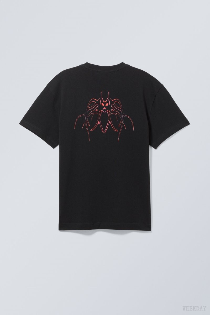 Weekday Oversized Graphic Printed T-shirt Spider Tribal | KOAV3732