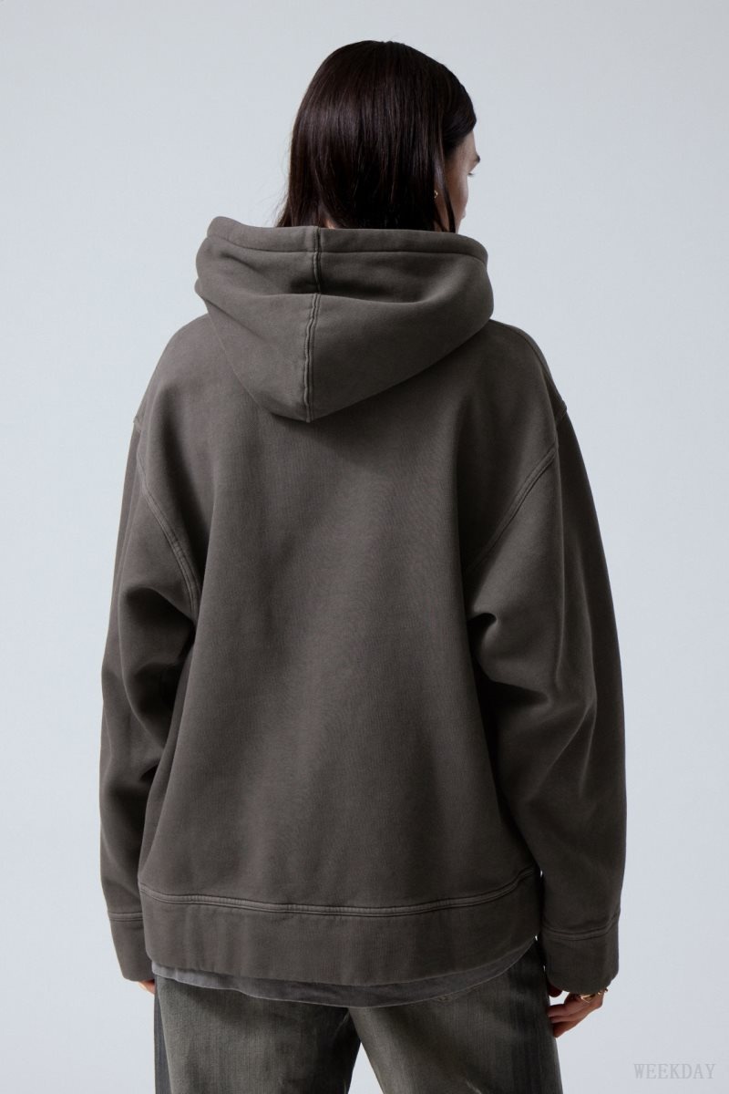 Weekday Oversized Heavyweight Hoodie Black | GDOI9766