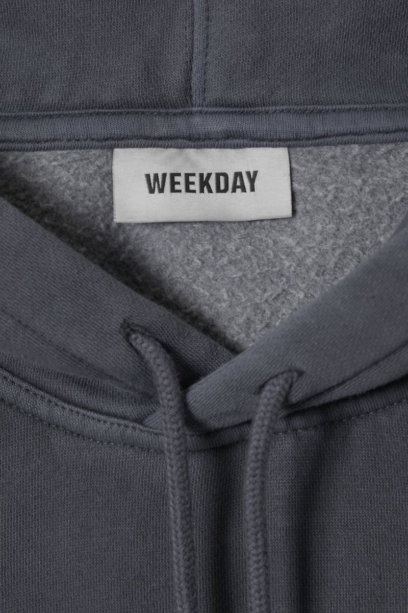 Weekday Oversized Heavyweight Hoodie Dark Blue | ZCSK3579