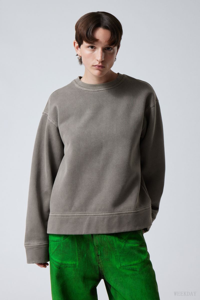 Weekday Oversized Heavyweight Sweatshirt Grey | BIPT0238