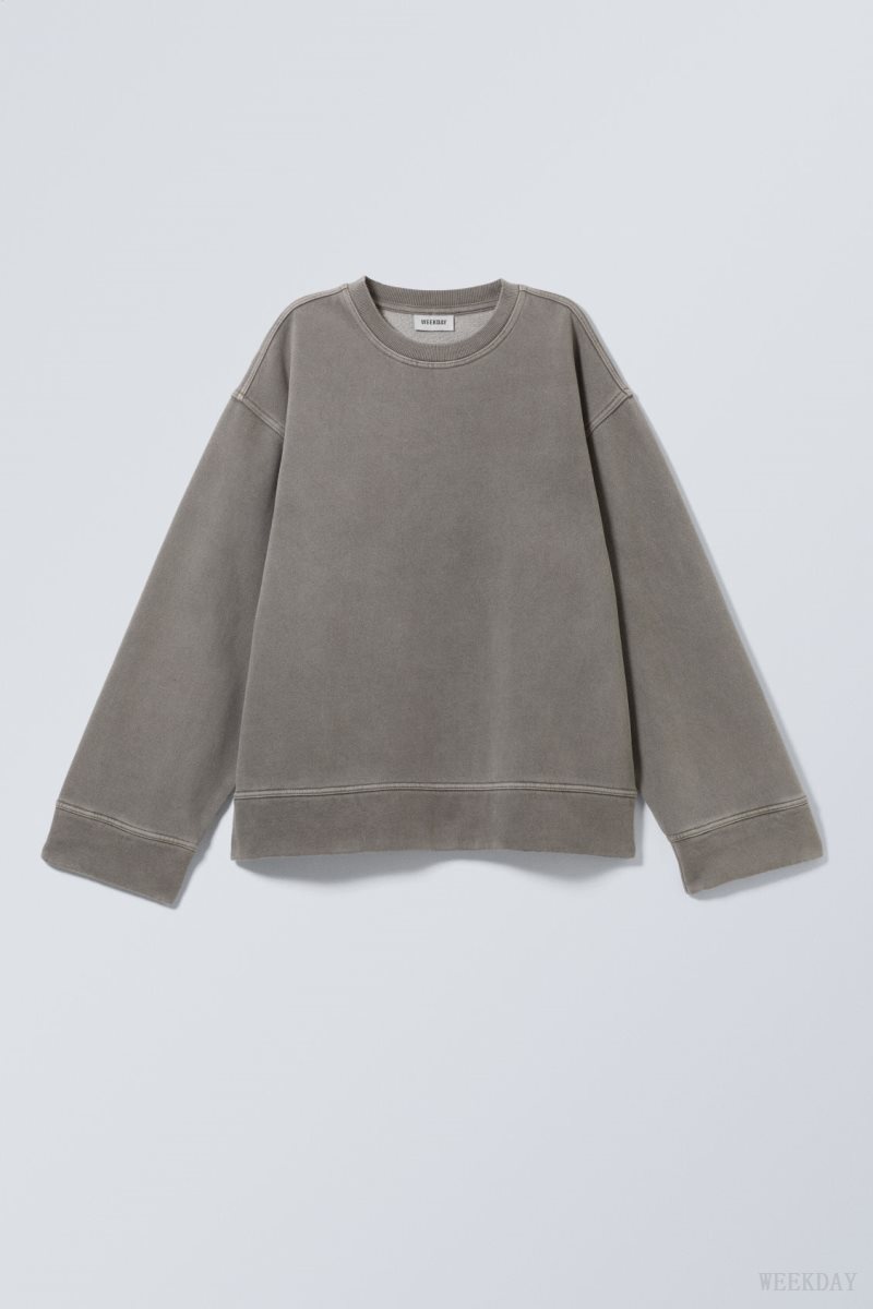 Weekday Oversized Heavyweight Sweatshirt Grey | BIPT0238