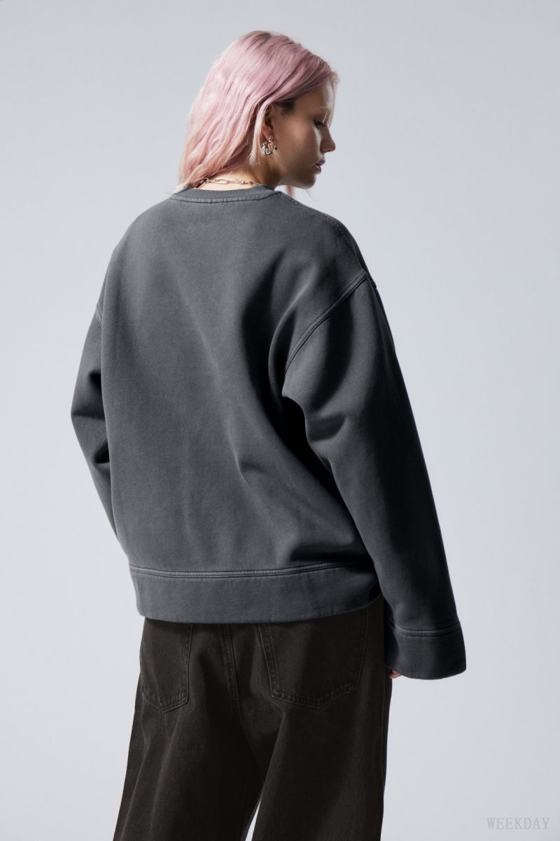 Weekday Oversized Heavyweight Sweatshirt Grey | JUIO3299