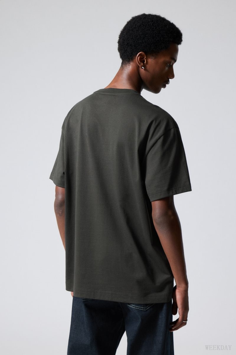 Weekday Oversized Heavyweight T-shirt Black | NPUQ2961