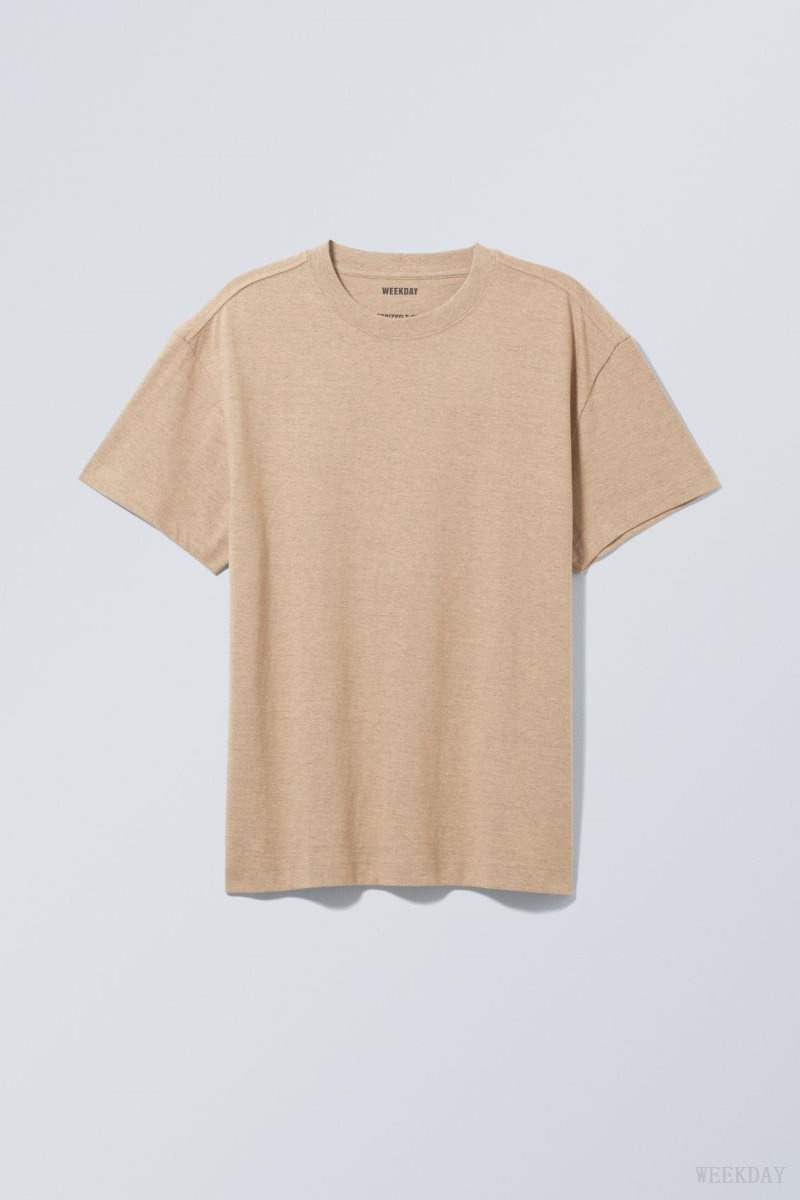 Weekday Oversized Heavyweight T-shirt Brown | RAAW8171