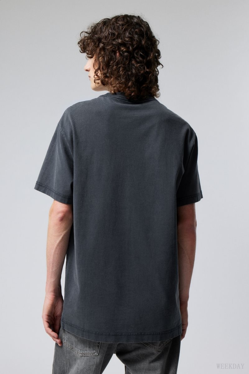 Weekday Oversized Heavyweight T-shirt Dark Blue | XMPK5095