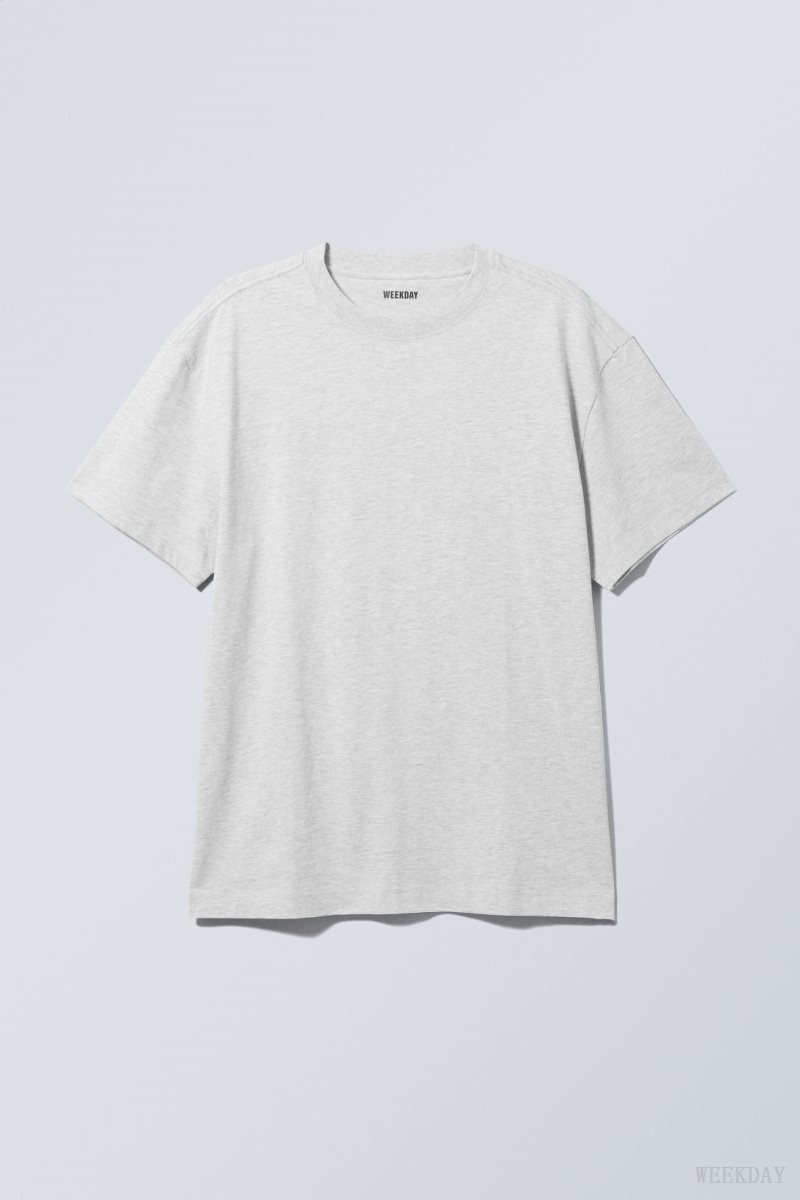 Weekday Oversized Heavyweight T-shirt Grey | UXON6666