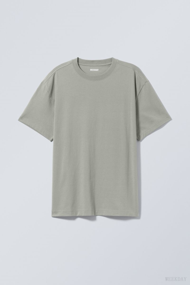 Weekday Oversized Heavyweight T-shirt Grey | JGIS7535