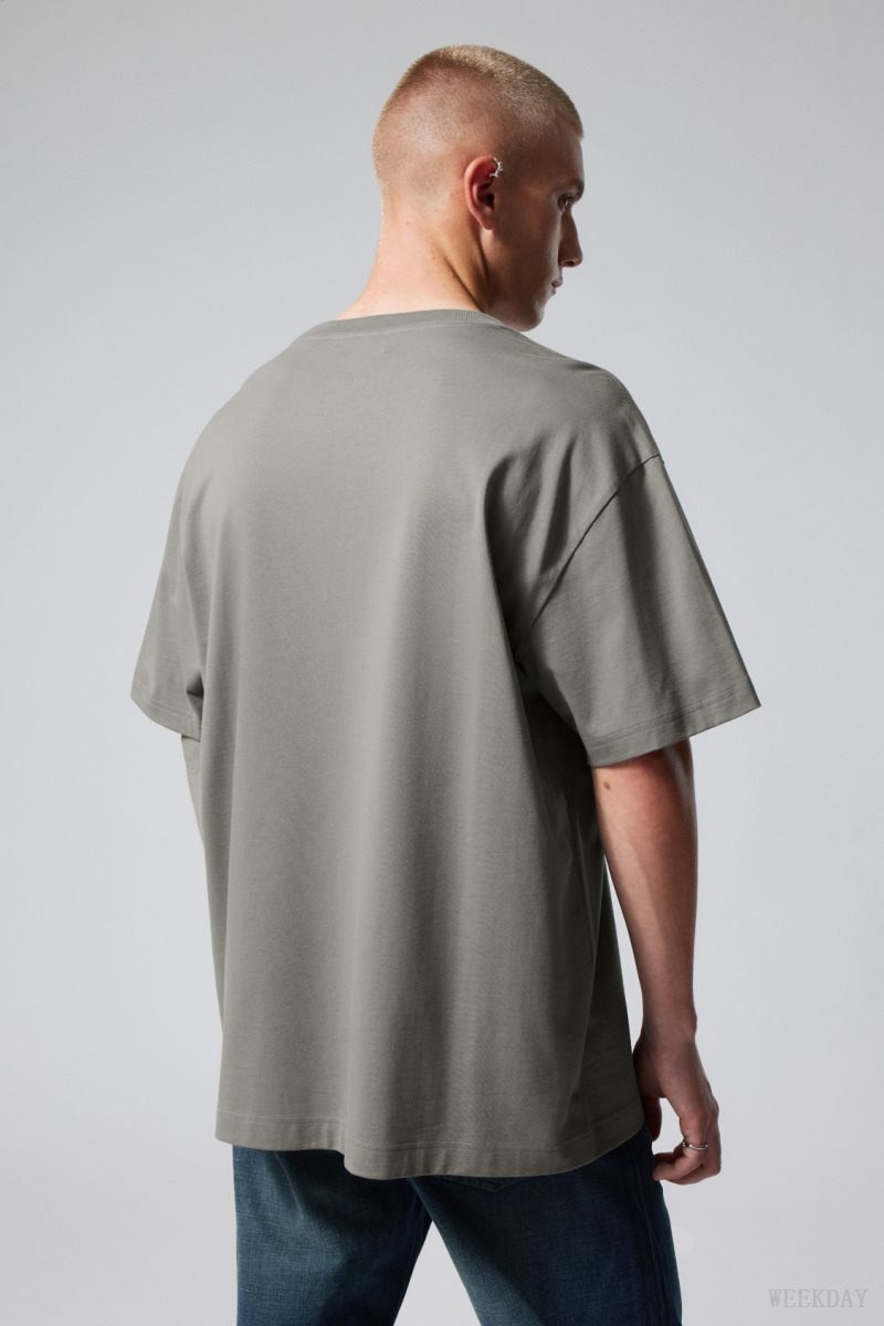 Weekday Oversized Heavyweight T-shirt Grey | JGIS7535