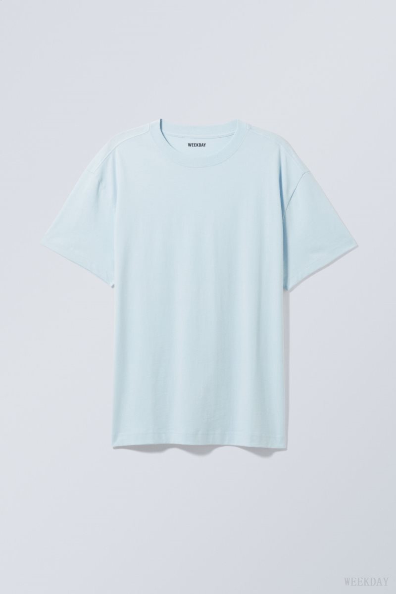 Weekday Oversized Heavyweight T-shirt Light Blue | SAHB7372