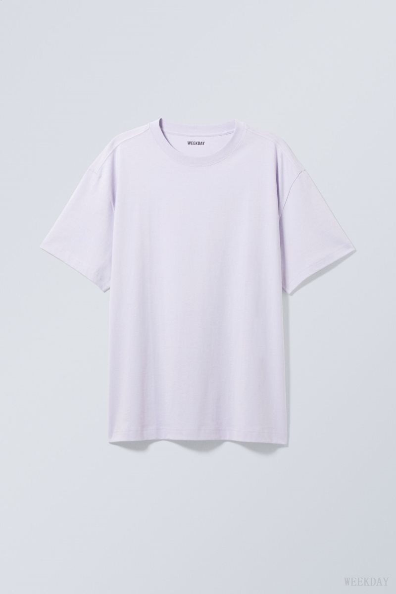 Weekday Oversized Heavyweight T-shirt Purple | VVFY6138