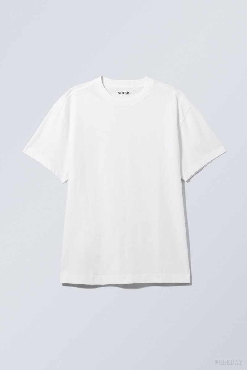 Weekday Oversized Heavyweight T-shirt White | EFBP7055