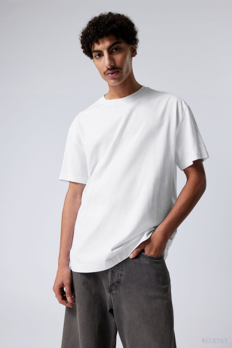 Weekday Oversized Heavyweight T-shirt White | EFBP7055