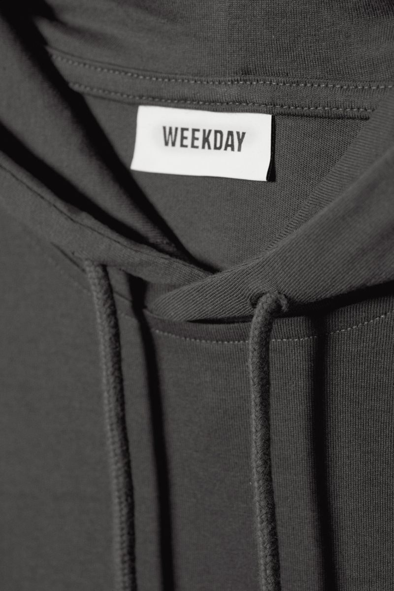 Weekday Oversized Hooded Long Sleeve Dark Grey | GMEO2547