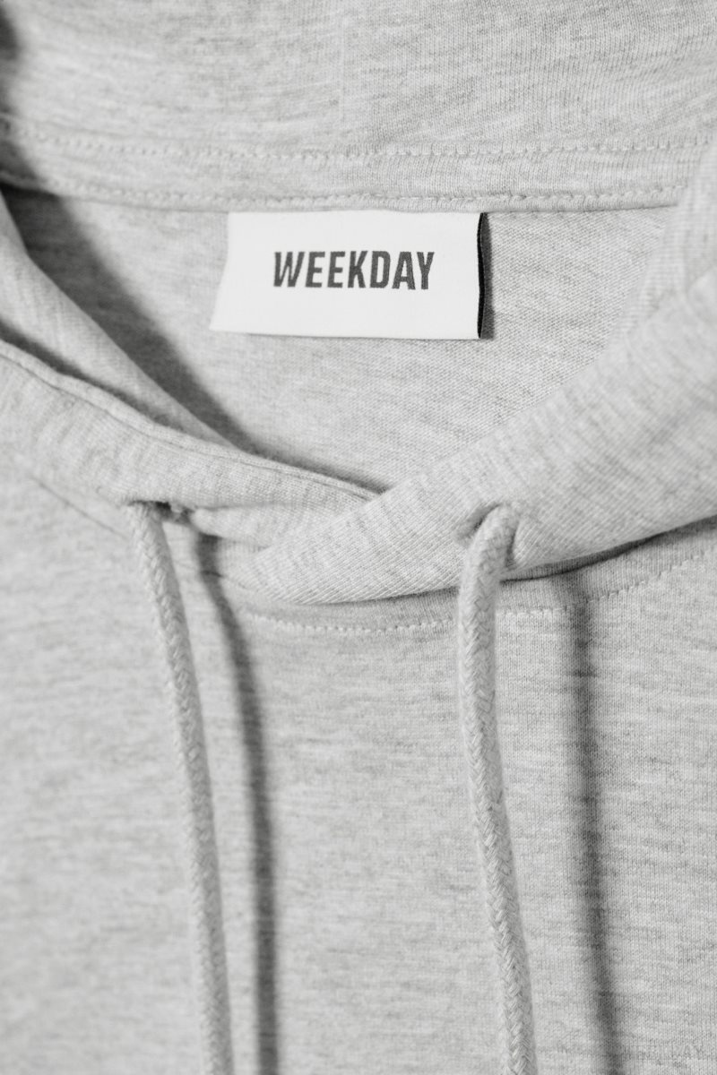 Weekday Oversized Hooded Long Sleeve Light Grey | FPKB7349