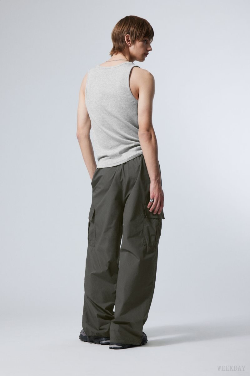 Weekday Parachute Loose Cargo Trousers Dark Grey | LFKB7488