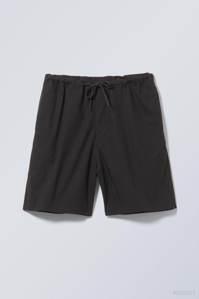 Weekday Parachute Loose Shorts Black | VCNG8037