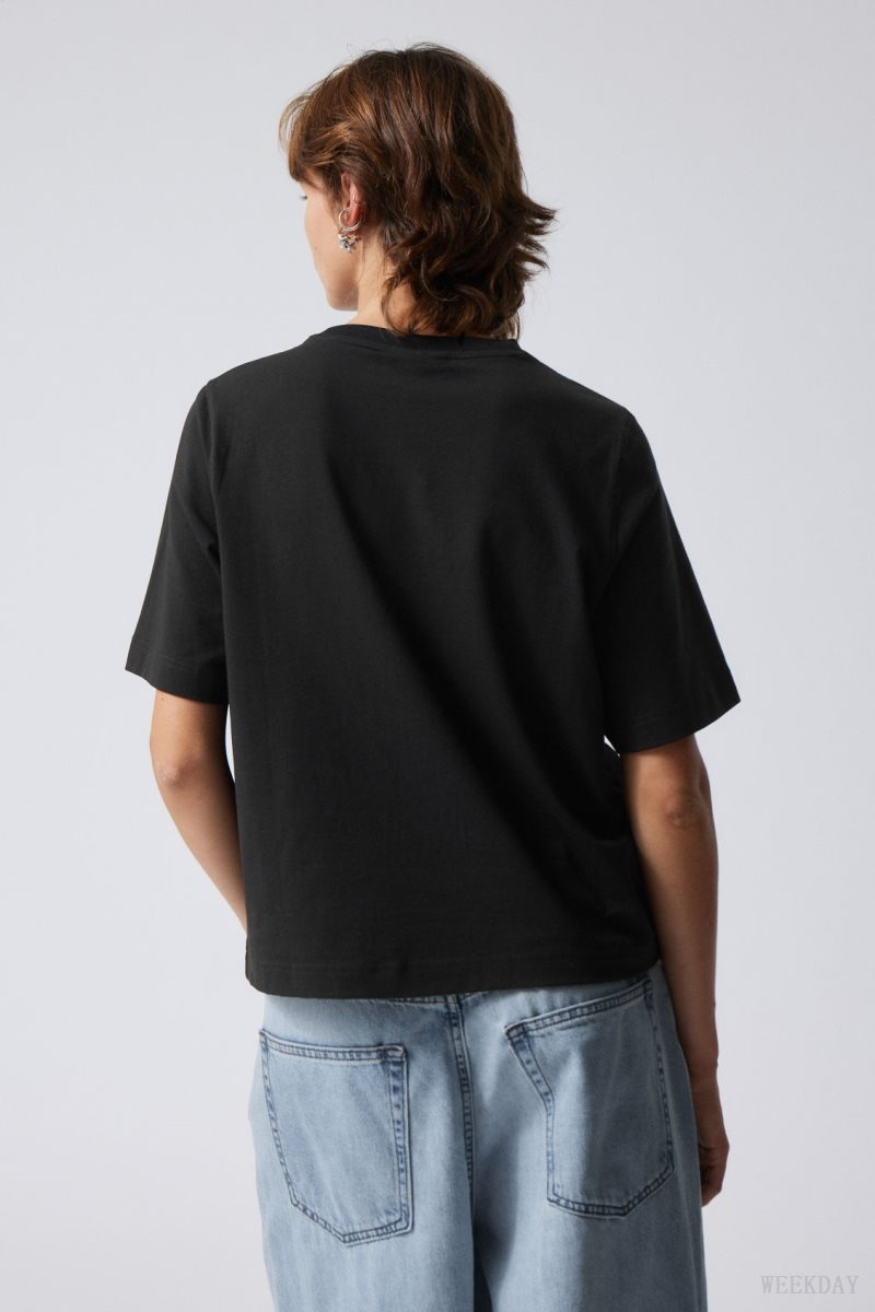 Weekday Perfect Boxy T-shirt Black | EKYS4700