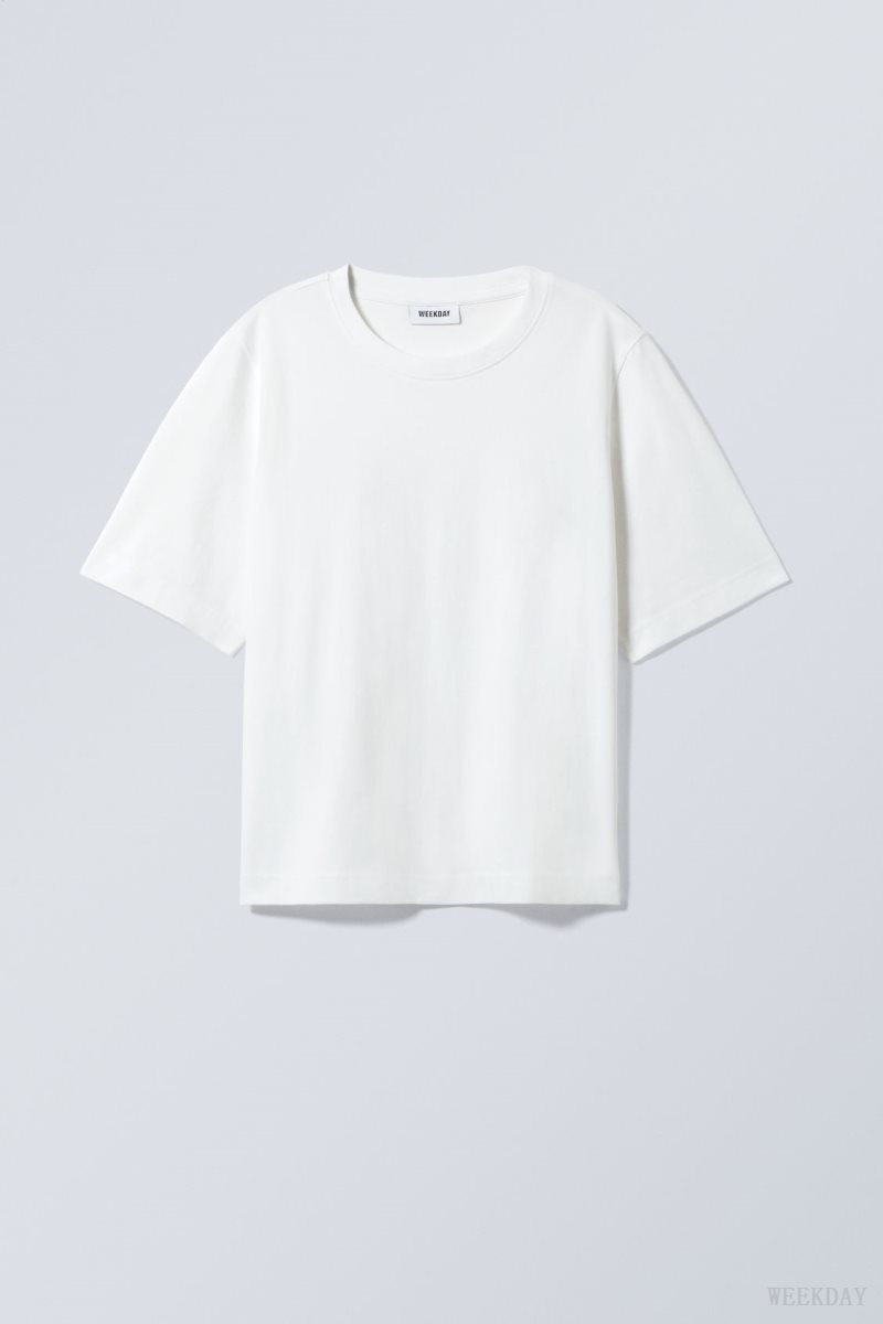 Weekday Perfect Boxy T-shirt White | BSUE2900