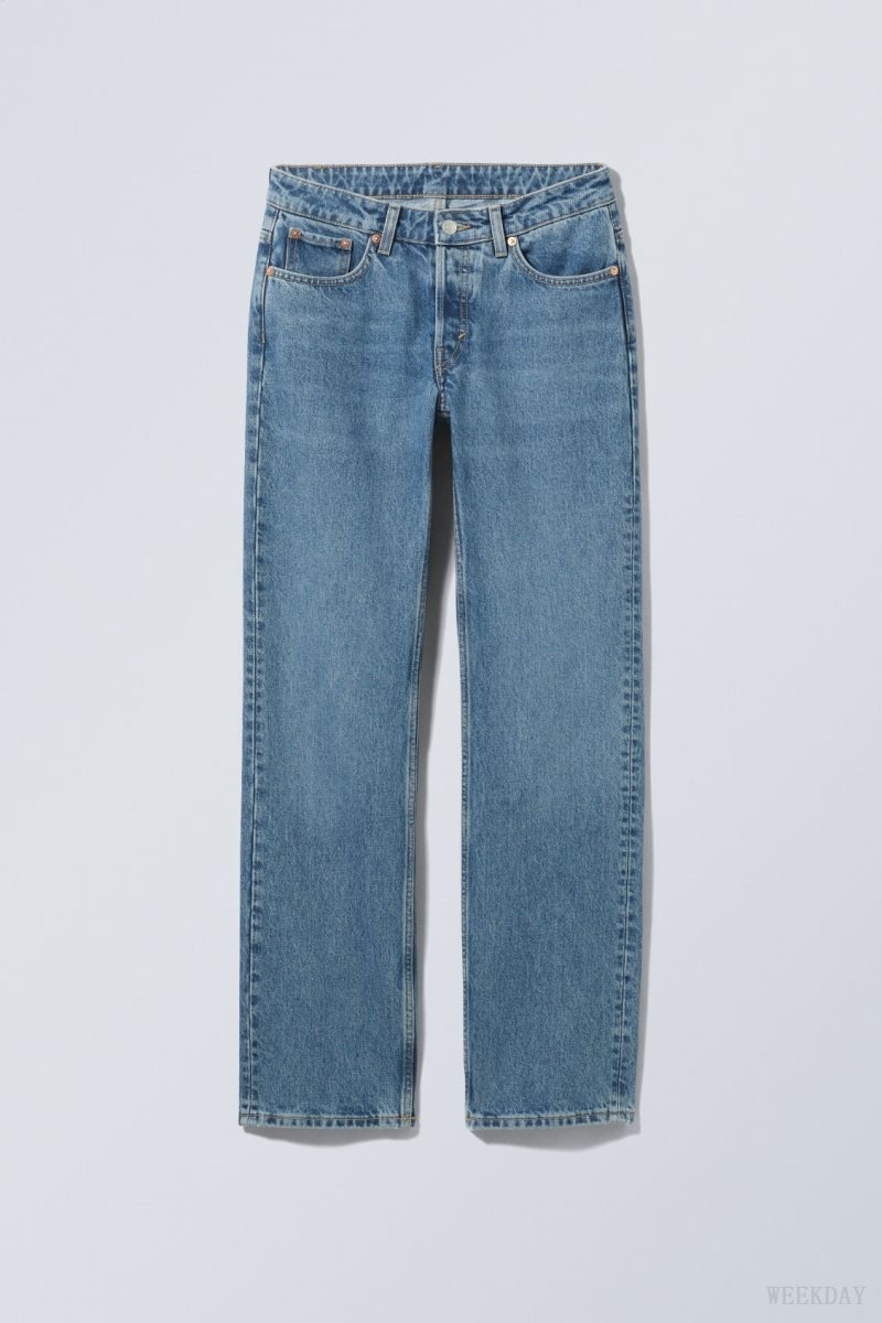 Weekday Pin Mid Straight Jeans Harper | QQFI6945