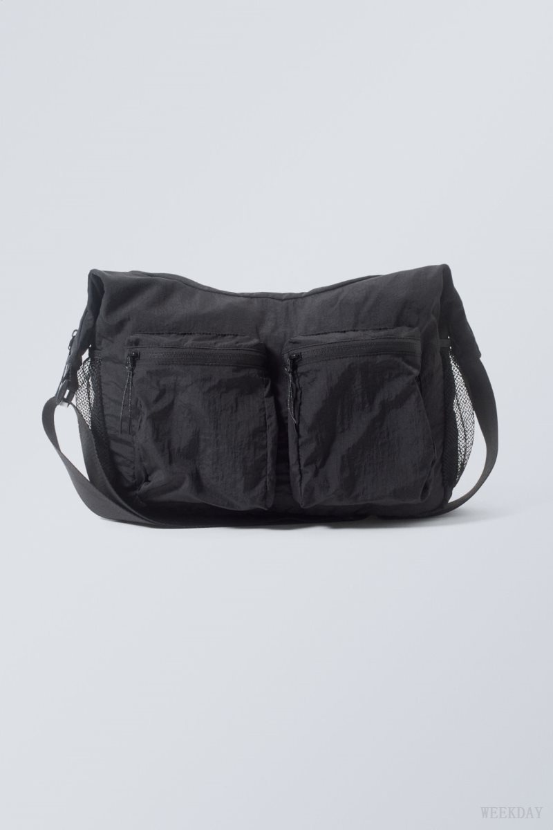 Weekday Pocket Crossbody Bag Black | YQOV0719