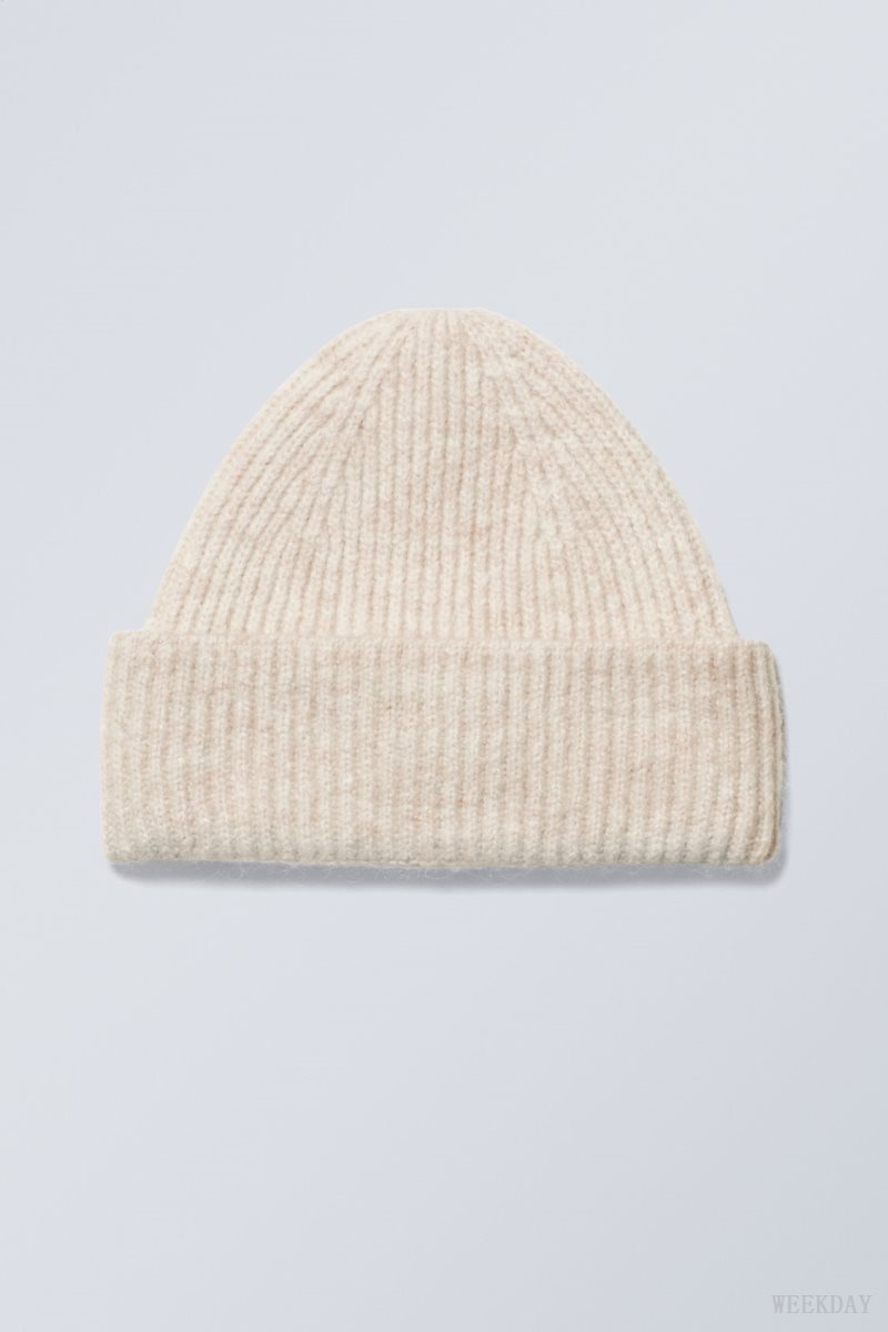 Weekday Pow Beanie Beige | KLVB9312