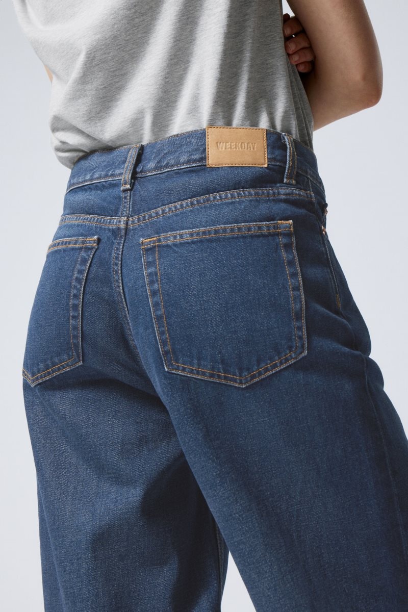 Weekday Rail Mid Loose Straight Jeans Blue | ARYN2479