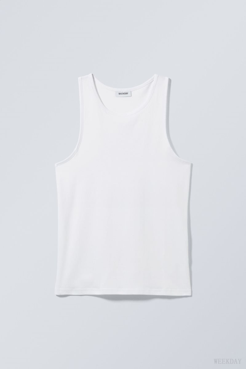 Weekday Regular Tank Top White | GGUZ5609