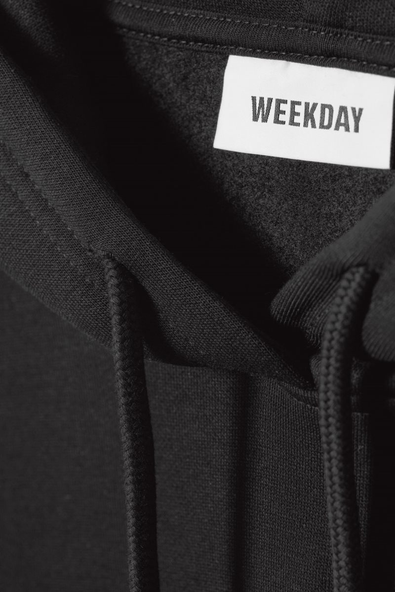 Weekday Relaxed Heavy Hoodie Black | EXQW0295