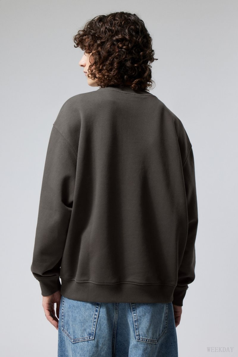 Weekday Relaxed Heavyweight Sweatshirt Black | UYYG6507