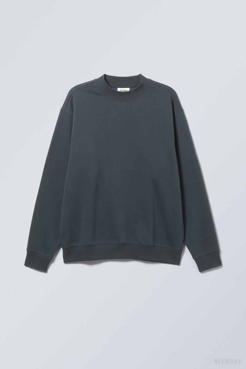 Weekday Relaxed Heavyweight Sweatshirt Dark Grey | YRXO1250