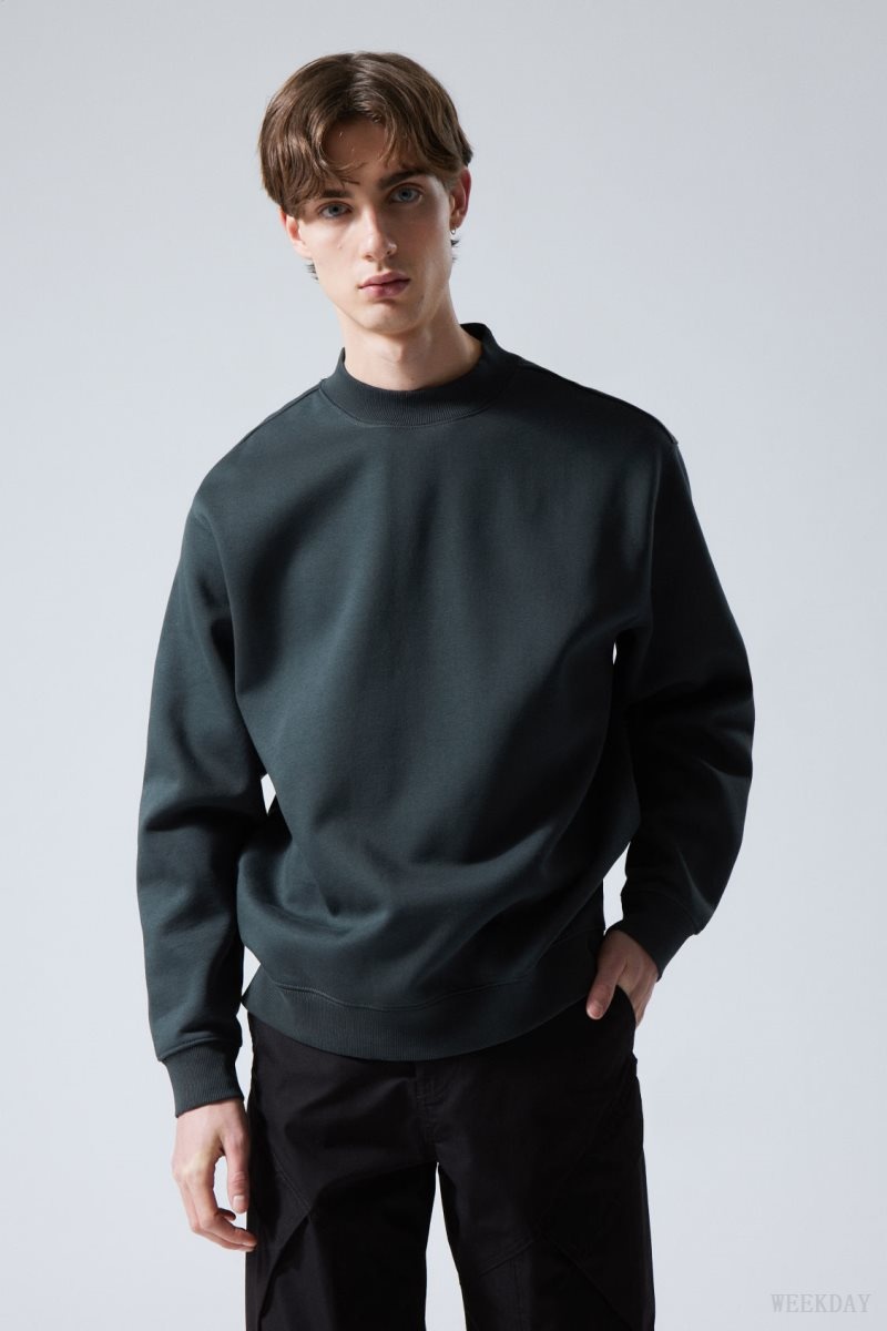 Weekday Relaxed Heavyweight Sweatshirt Dark Grey | YRXO1250