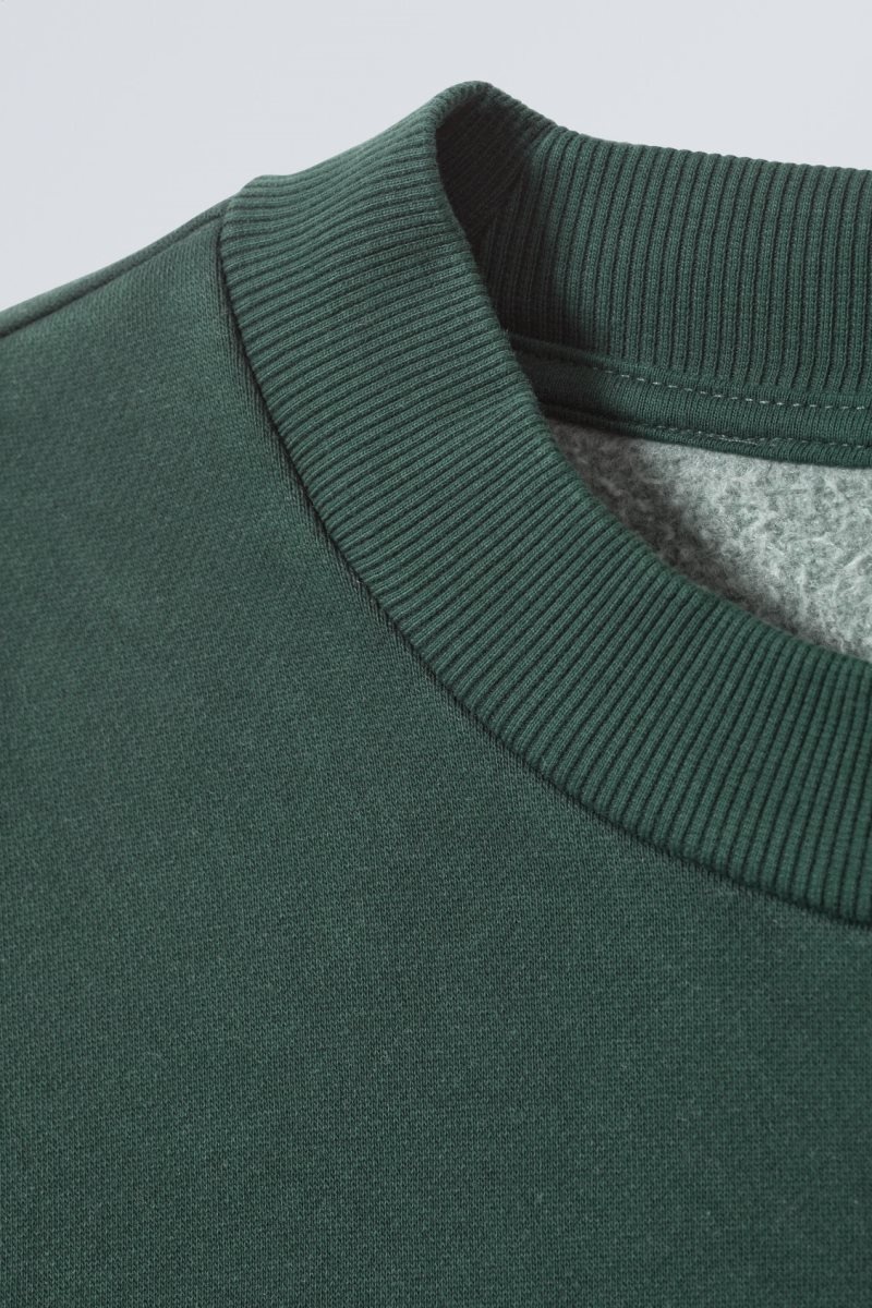 Weekday Relaxed Heavyweight Sweatshirt Dark Green | UYMN1342