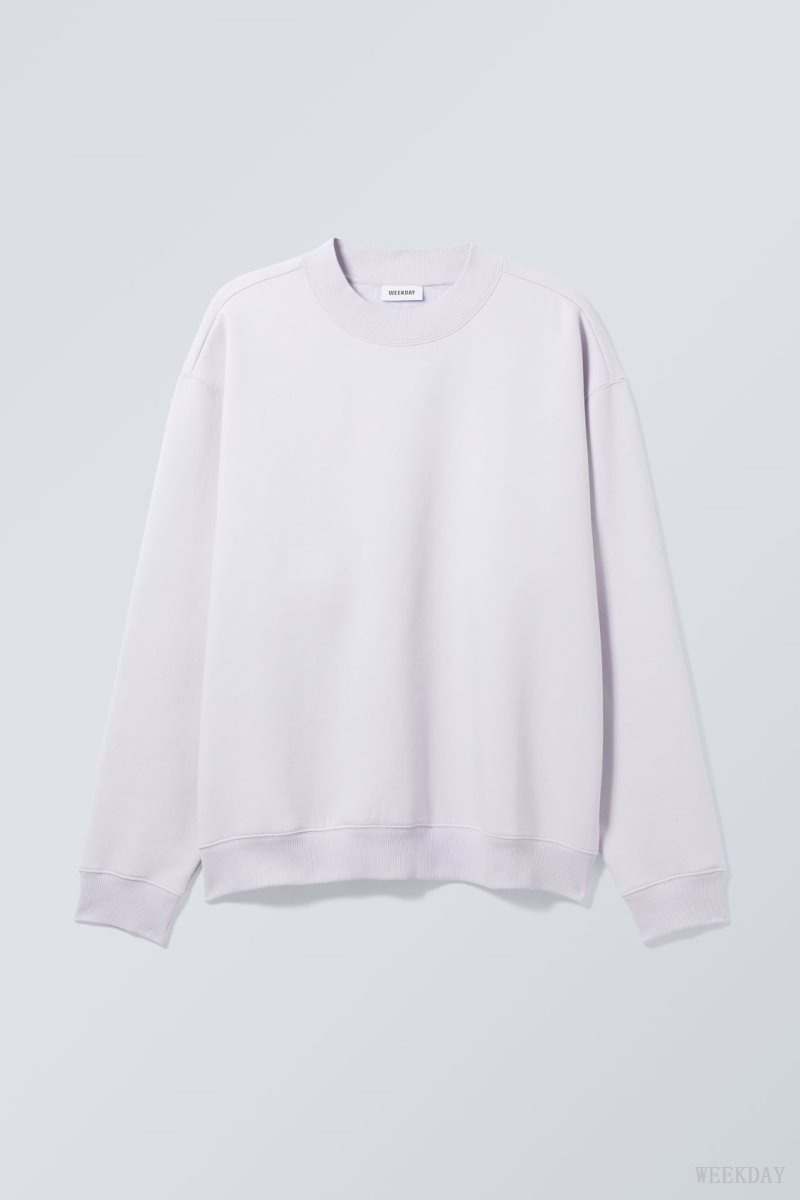 Weekday Relaxed Heavyweight Sweatshirt Purple | VQBN9149