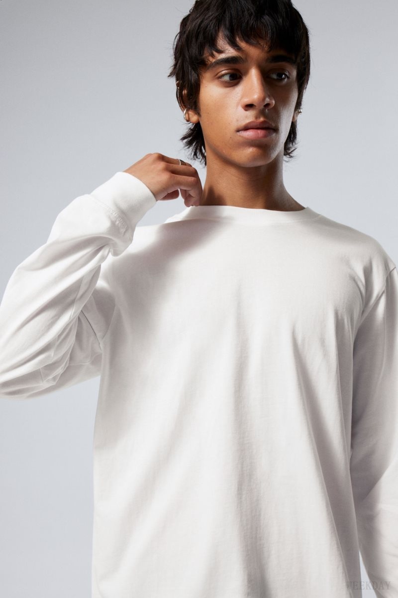 Weekday Relaxed Midweight Long Sleeve White | SRXD2458