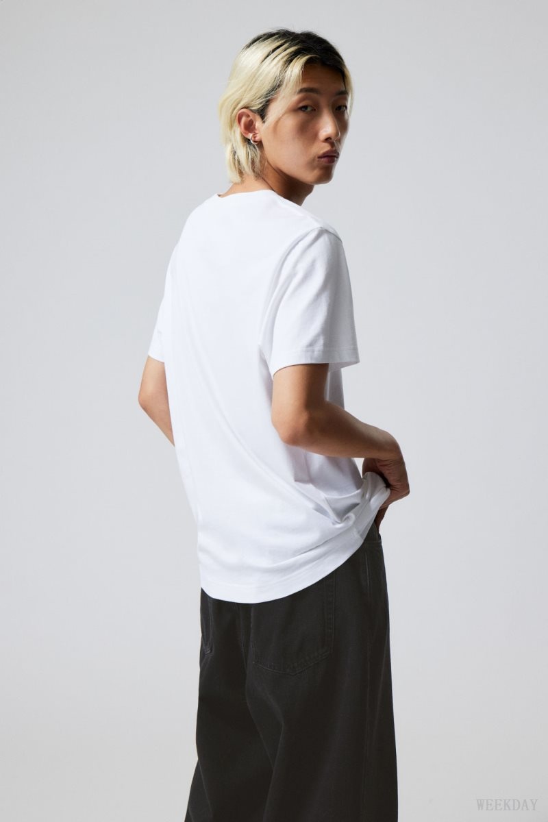 Weekday Relaxed Midweight T-shirt White | PDZO8926