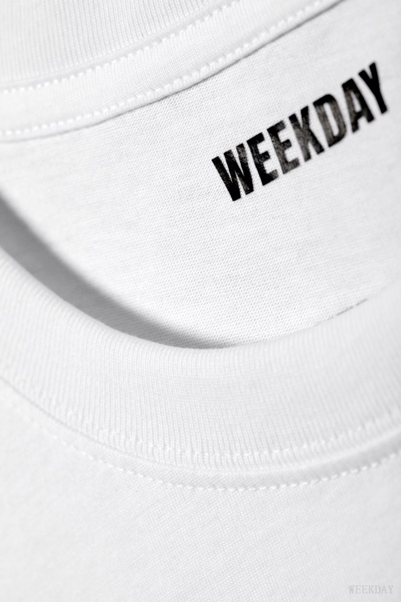 Weekday Relaxed Midweight T-shirt White | PDZO8926