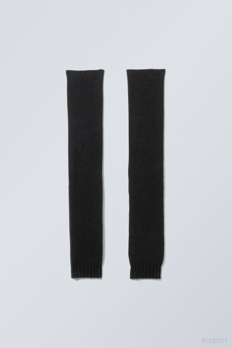 Weekday Rib Knit Leg Warmers Black | DZMV9790