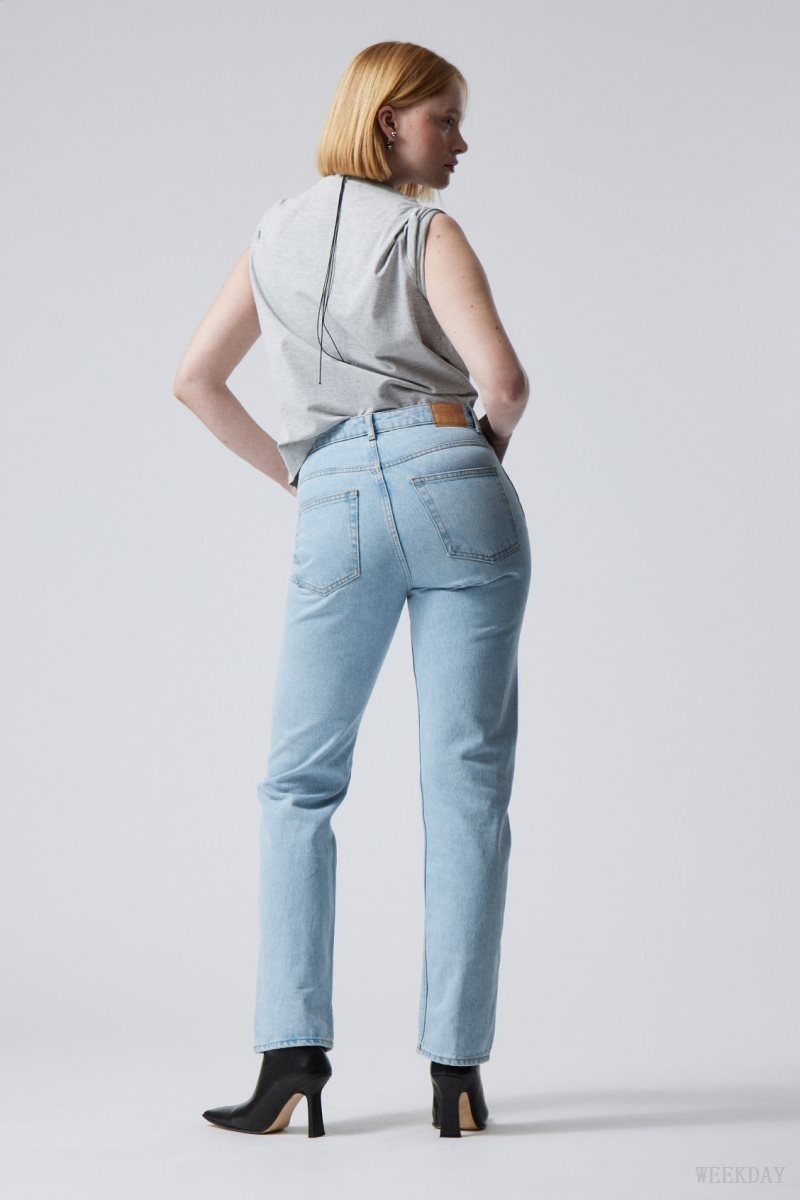 Weekday Rowe Extra High Straight Jeans Blue | ILCR5746