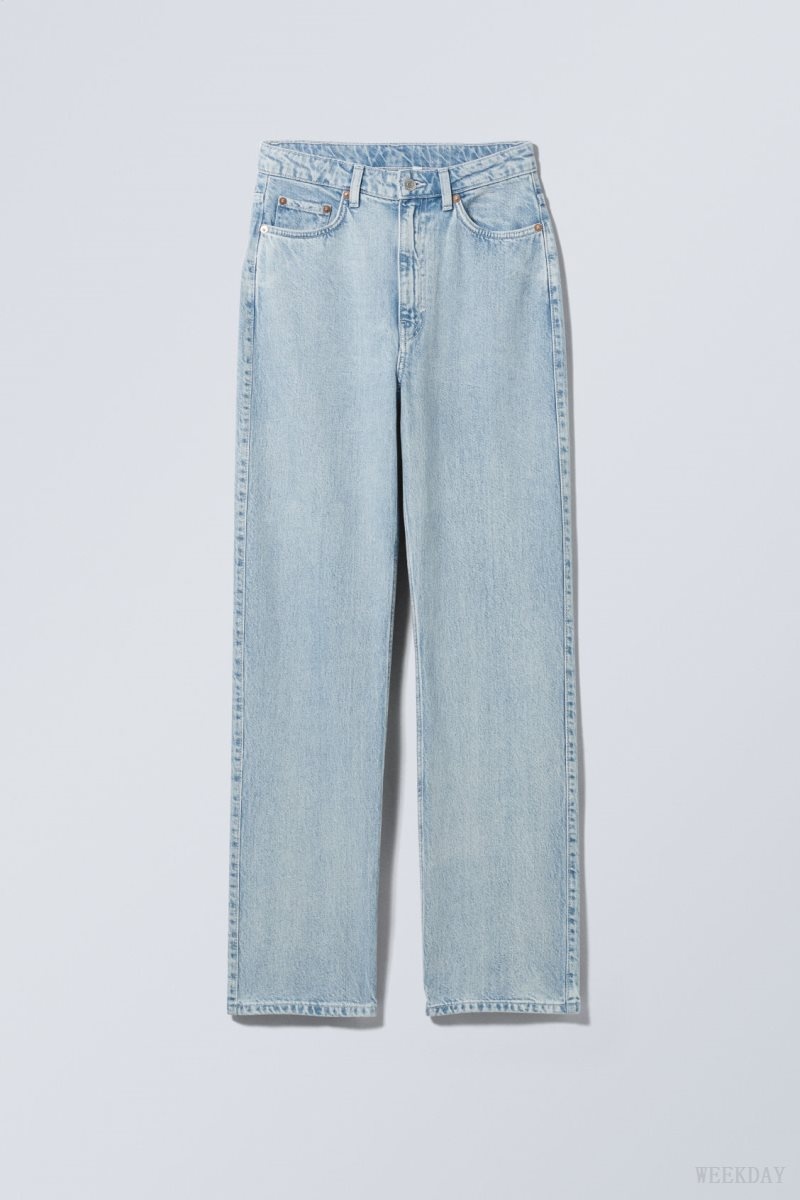 Weekday Rowe Extra High Straight Jeans Blue | EPTD9434